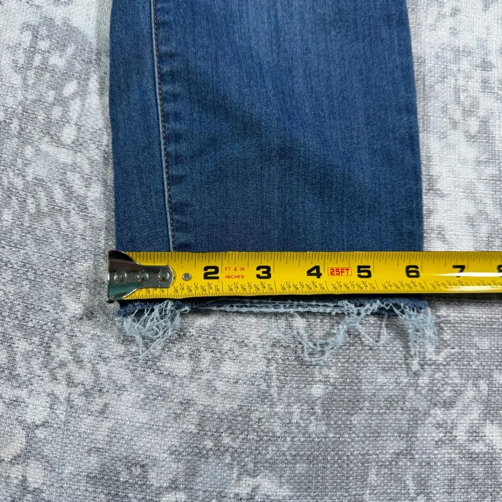 Guess Slim Jeans Women's 28 Blue Raw Hem Mid Rise Medium Wash - Picture 3 of 11